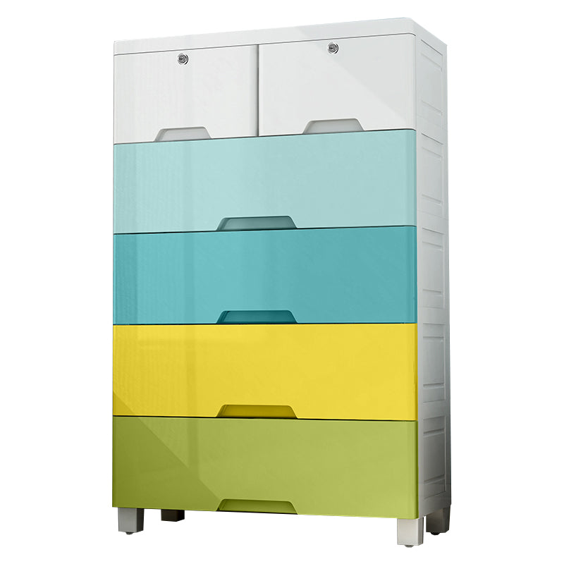 Contemporary Storage Cabinet with Legs Plastic Wardrobe Closet
