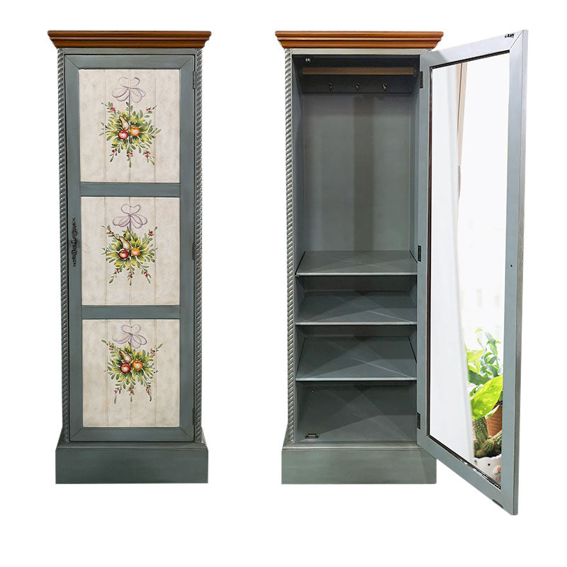 Wood Matte Finish Storage Cabinet with Hinged Door Coastal Cabinet for Home