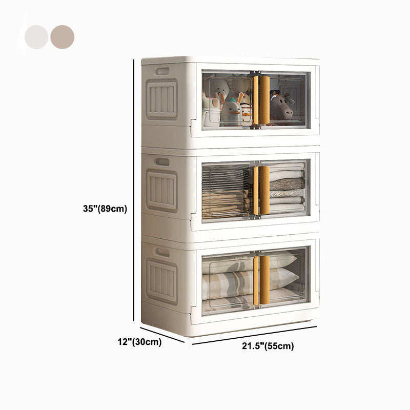 White Storage Cabinet Contemporary Hinged Wardrobe Cabinet for Bedroom