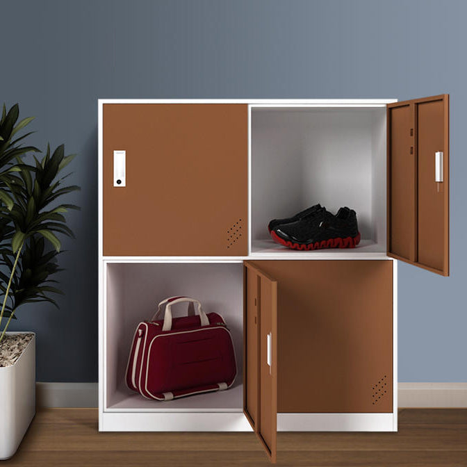 Modern Hinged Storage Cabinet Steel Non-Hanging Wardrobe Armoire