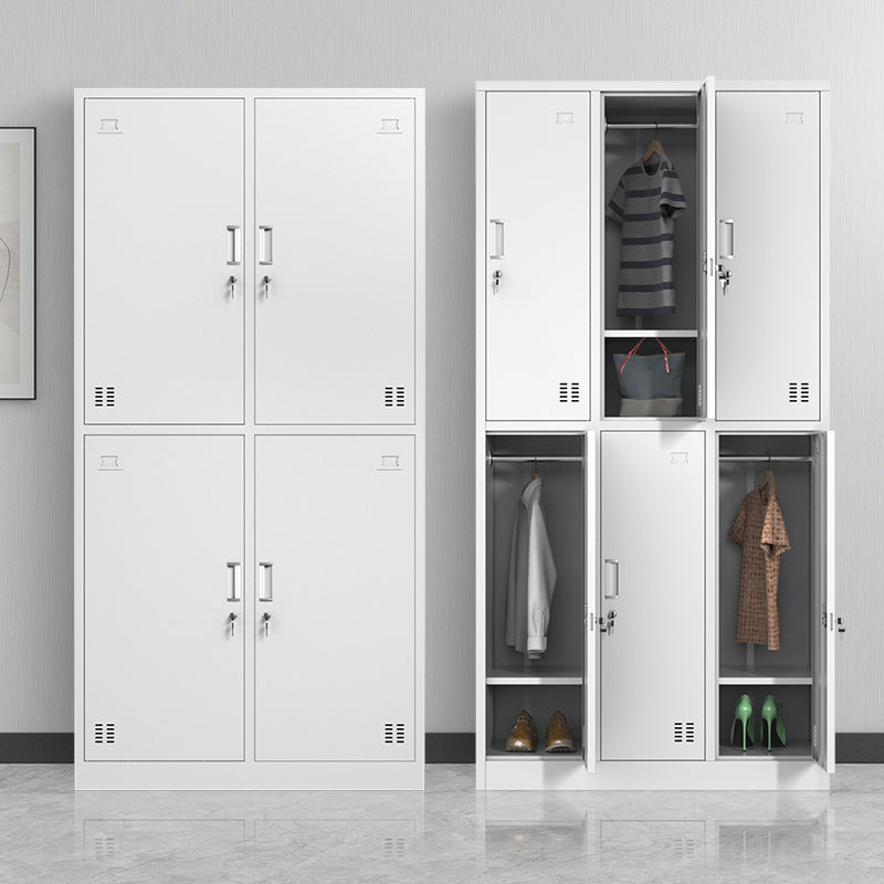 Steel White Storage Cabinet Contemporary Cabinet with Hinged Door