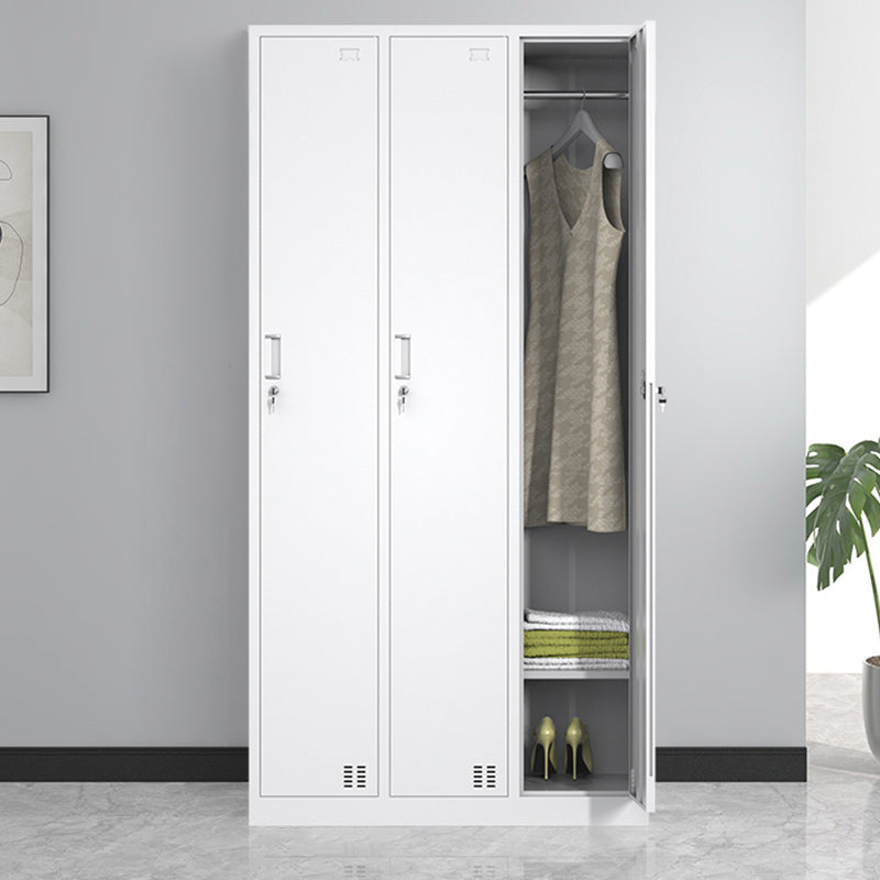 Steel White Storage Cabinet Contemporary Cabinet with Hinged Door