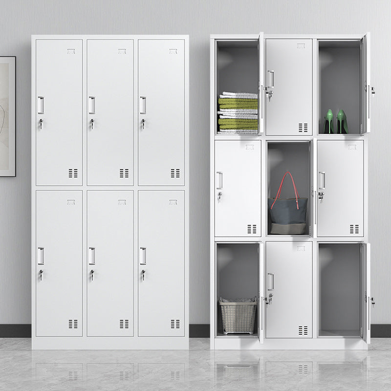 Steel White Storage Cabinet Contemporary Cabinet with Hinged Door