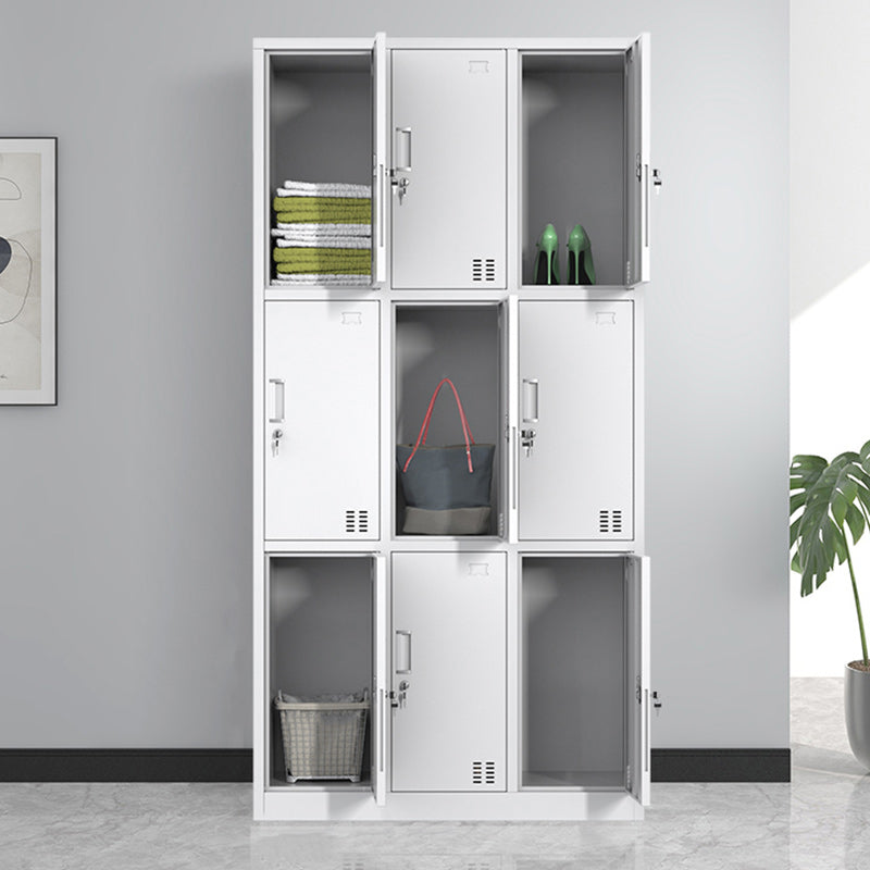 Steel White Storage Cabinet Contemporary Cabinet with Hinged Door