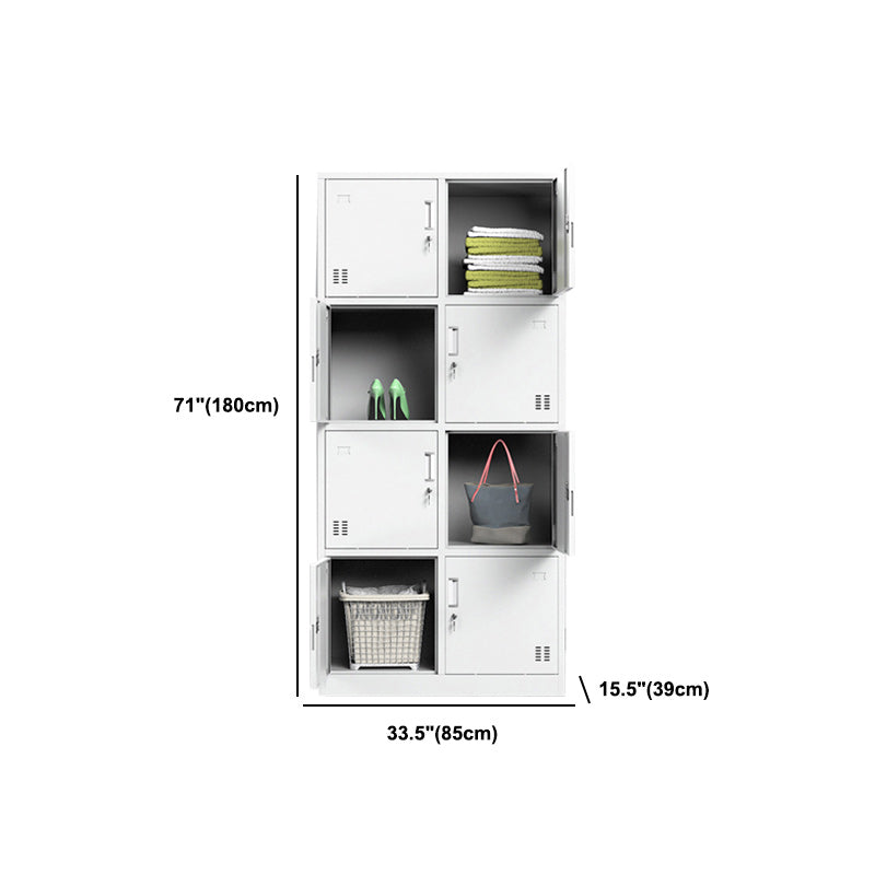 Steel White Storage Cabinet Contemporary Cabinet with Hinged Door