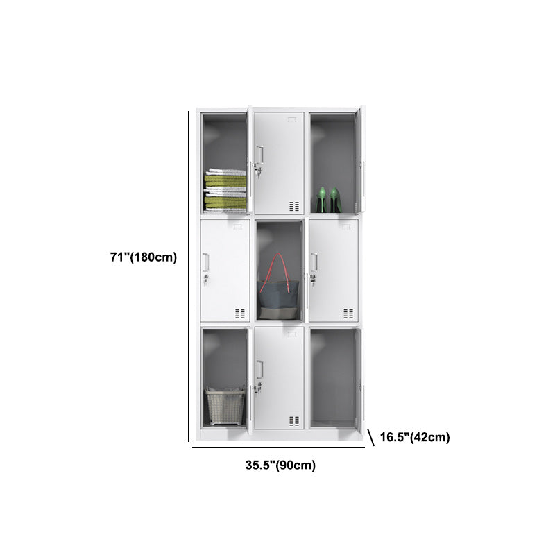 Steel White Storage Cabinet Contemporary Cabinet with Hinged Door