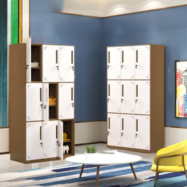 Contemporary Steel Storage Cabinet Hinged Wardrobe Armoire for Home