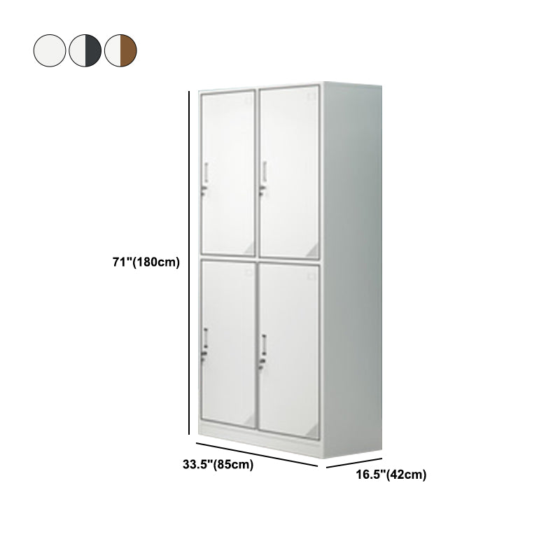 Contemporary Steel Storage Cabinet Hinged Wardrobe Armoire for Home