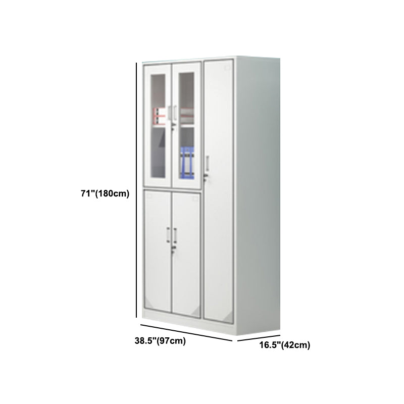 Contemporary Steel Storage Cabinet Hinged Wardrobe Armoire for Home