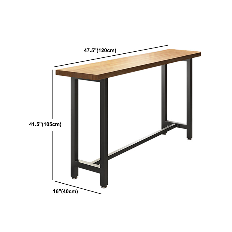 Modern 1/7 Pieces Bar Table Set Rectangle Pine Wood Counter Table with Stools for Shop