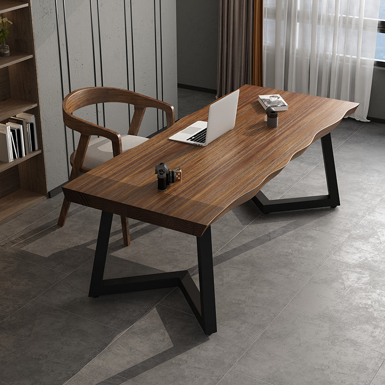 Industrial Dining Set 1/2 Pieces Solid Wood Double Pedestal Dinette Set