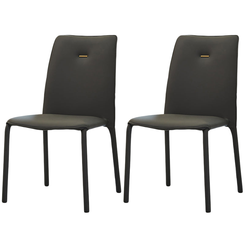 Modern Style Dining Chair Armless Chairs with Metal Legs for Home