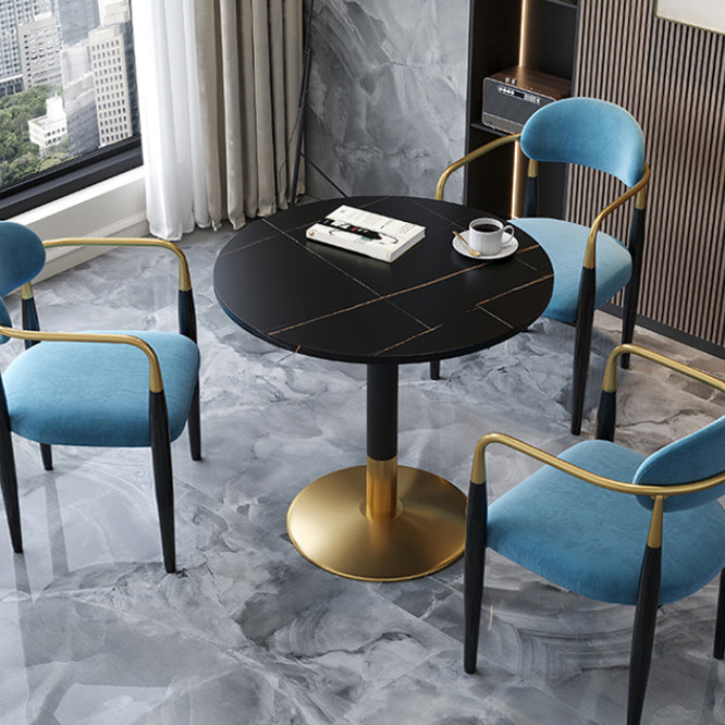 Round Dining Room Table Luxury Pedestal Base Desk of Sintered Stone