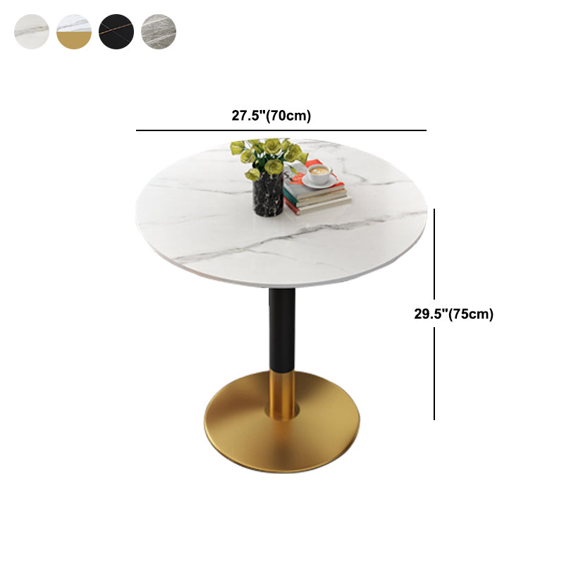 Round Dining Room Table Luxury Pedestal Base Desk of Sintered Stone