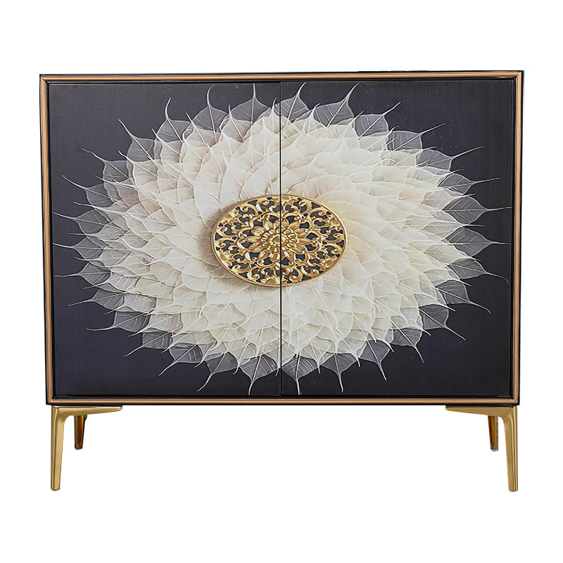 Glam Sideboard Engineered Wood Sideboard with Doors for Living Room
