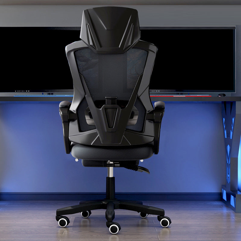 Contemporary Desk Chair High Back Wheels Nylon Fixed Arms Ergonomic Mesh Chair