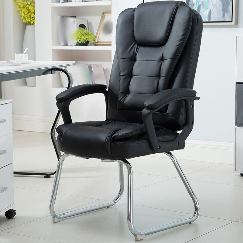 Modern Ergonomic Executive Chair Adjustable Arms No Wheels Managers Chair