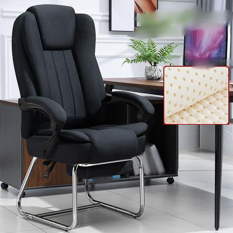 Modern Ergonomic Executive Chair Adjustable Arms No Wheels Managers Chair