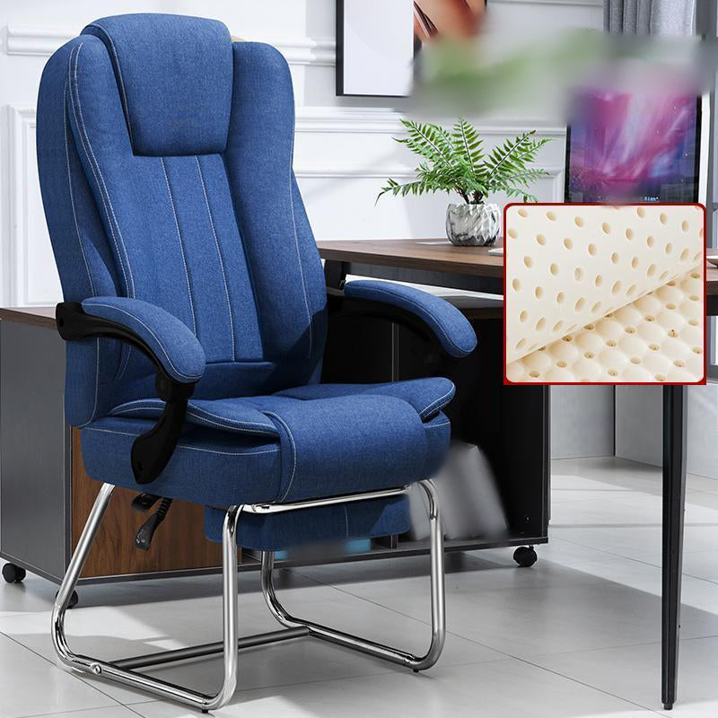 Modern Ergonomic Executive Chair Adjustable Arms No Wheels Managers Chair