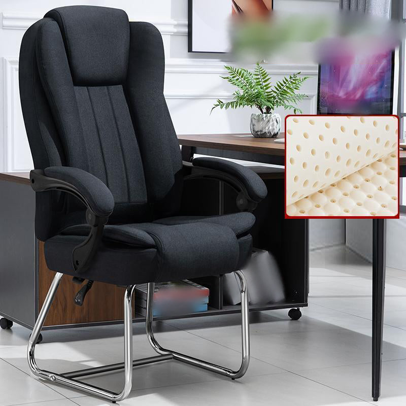 Modern Ergonomic Executive Chair Adjustable Arms No Wheels Managers Chair