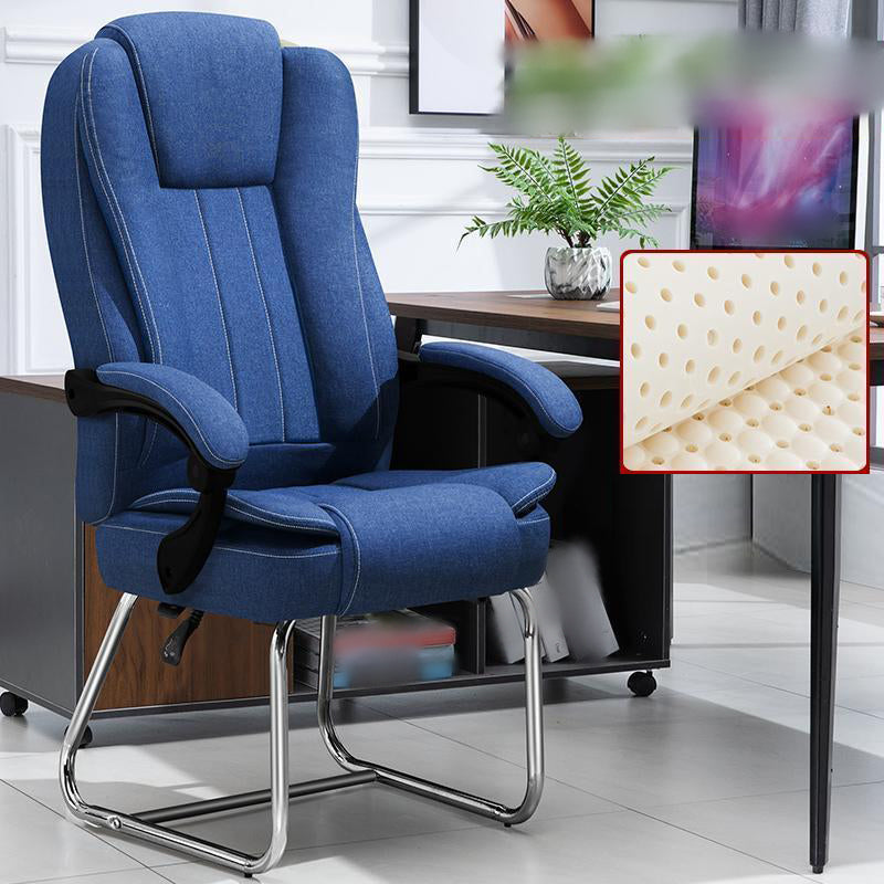 Modern Ergonomic Executive Chair Adjustable Arms No Wheels Managers Chair