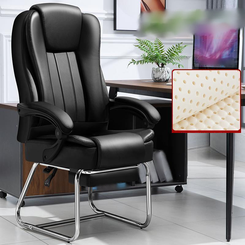 Modern Ergonomic Executive Chair Adjustable Arms No Wheels Managers Chair