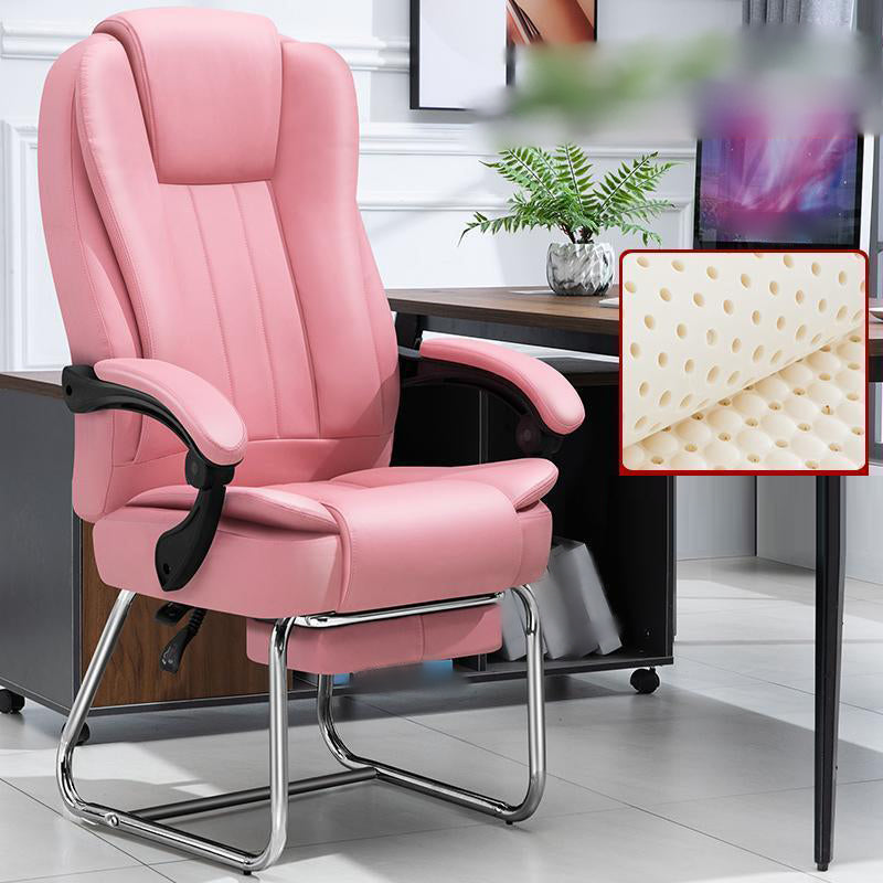 Modern Ergonomic Executive Chair Adjustable Arms No Wheels Managers Chair