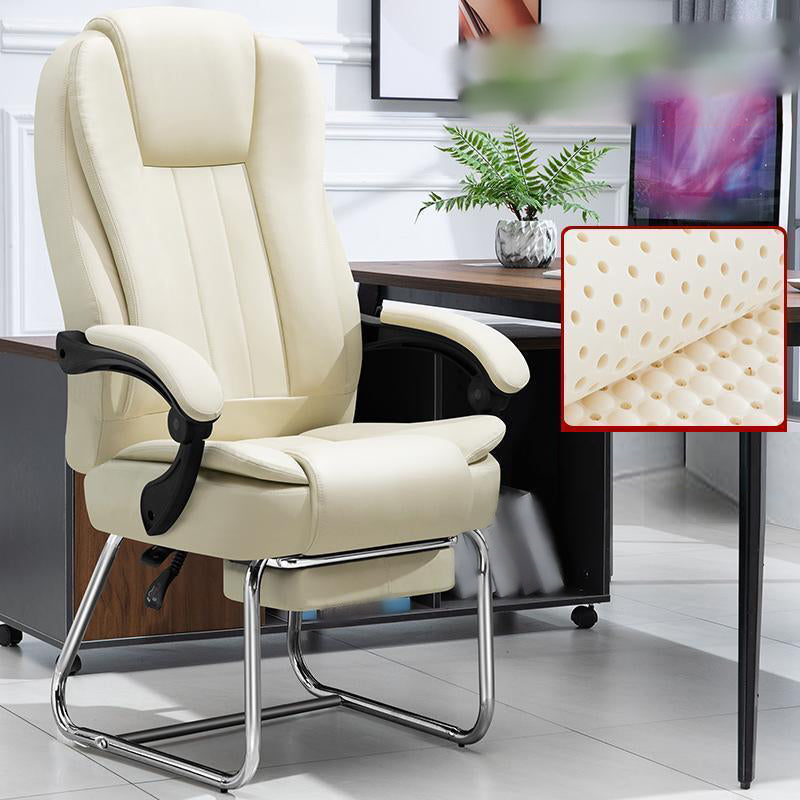 Modern Ergonomic Executive Chair Adjustable Arms No Wheels Managers Chair