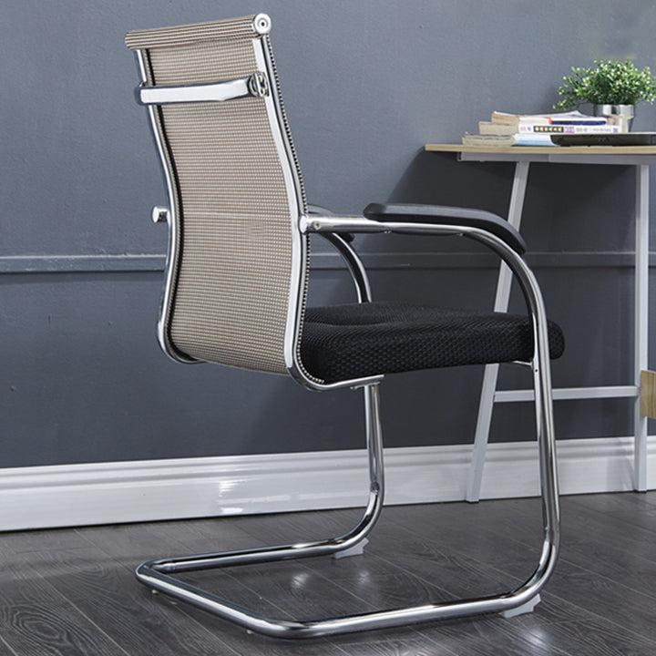 Medium/High Back Office Chair Fixed Armchair with Fabric Sponge Cushion