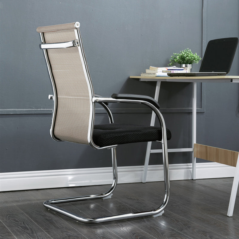 Modern Style Microfiber Office Chair Chrome Metal Base Desk Chair