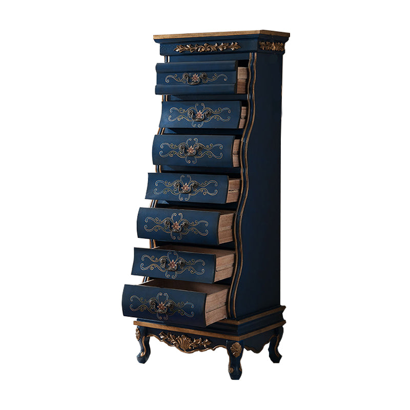 Traditional Style Lingerie Chest Vertical Wooden Storage Chest with 7 Drawers