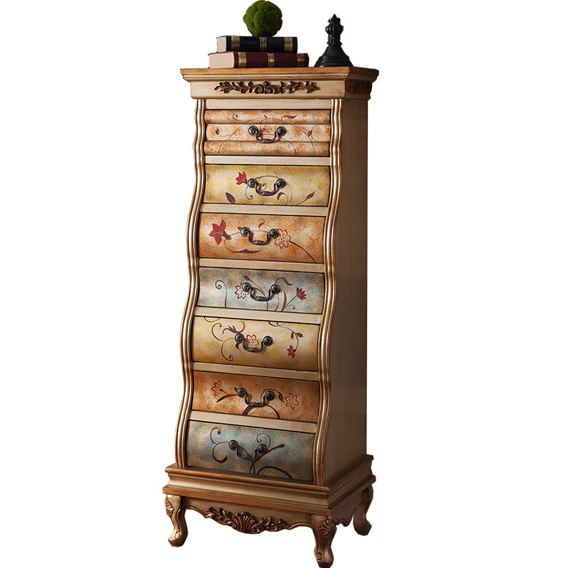 Traditional Style Lingerie Chest Vertical Wooden Storage Chest with 7 Drawers