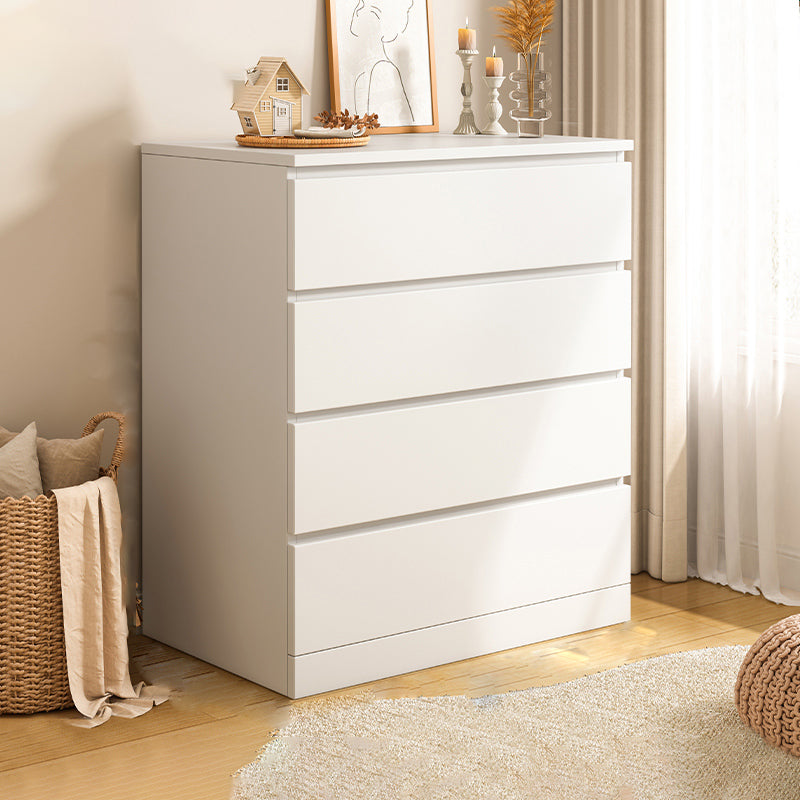 Modern Style Chest Wooden Storage Chest with Drawers in White and Brown