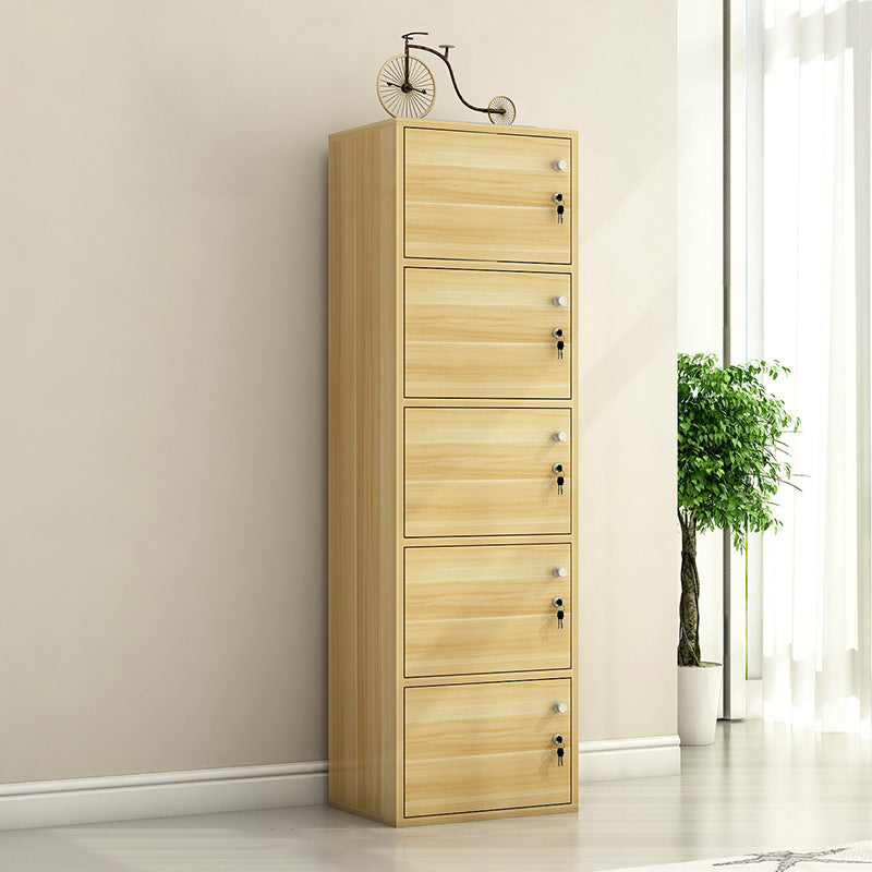 Scandinavian 15.7"L Book Shelf Wood Standard Bookcase With Doors