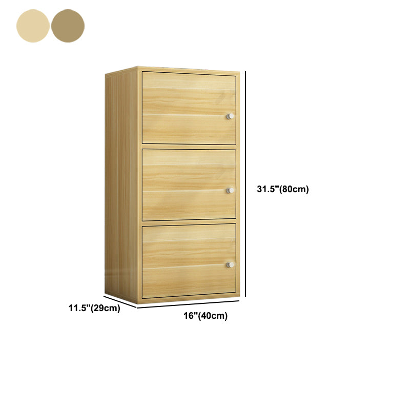 Scandinavian 15.7"L Book Shelf Wood Standard Bookcase With Doors