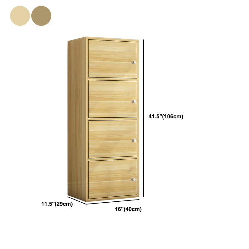 Scandinavian 15.7"L Book Shelf Wood Standard Bookcase With Doors
