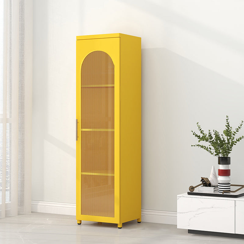 Modern Steel Bookcase, Glass Door Closed Back Bookshelf for Any Room
