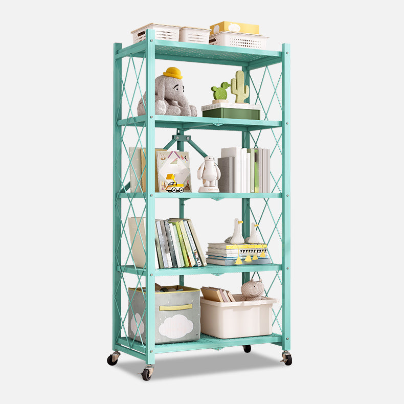 Modern Metal Bookcase, Geometric Open Back Bookshelf for Any Room