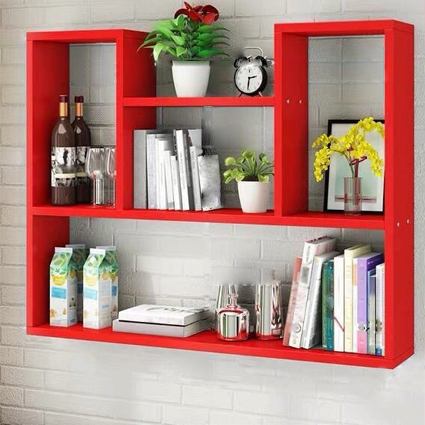 Modern Floating Book Shelf Wall Mounted Manufactured Wood Bookcase