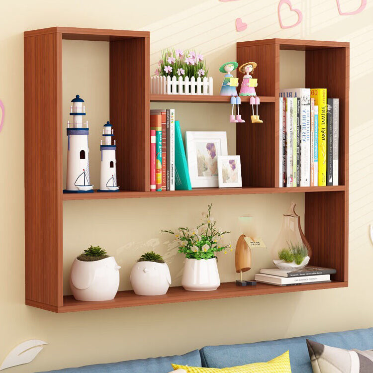 Modern Floating Book Shelf Wall Mounted Manufactured Wood Bookcase