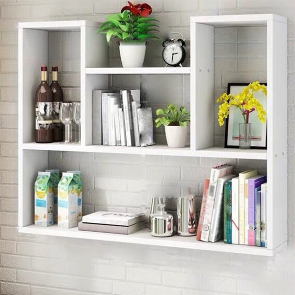 Modern Floating Book Shelf Wall Mounted Manufactured Wood Bookcase