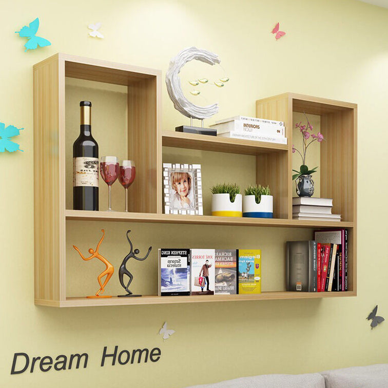 Modern Floating Book Shelf Wall Mounted Manufactured Wood Bookcase