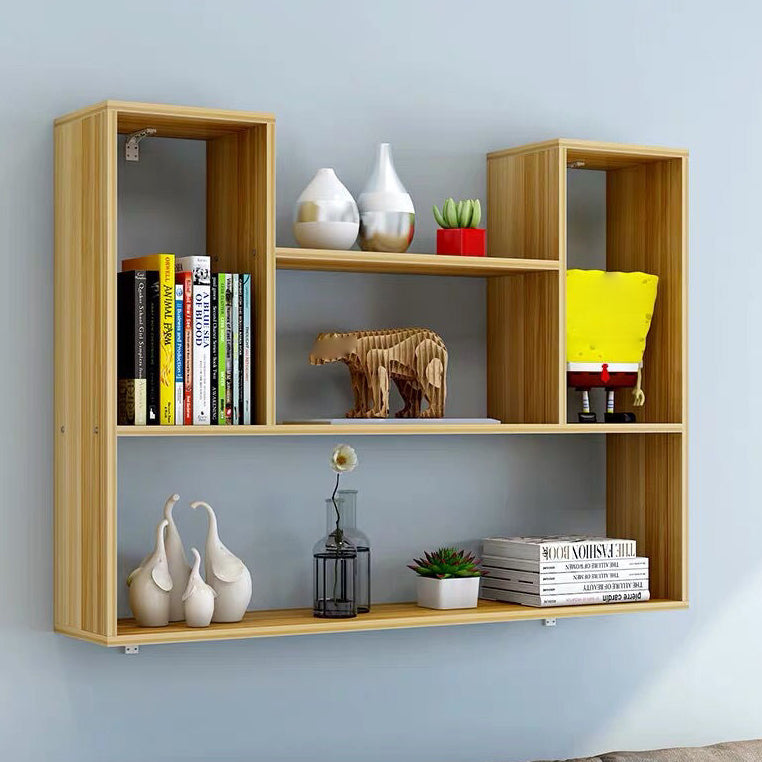 Modern Floating Book Shelf Wall Mounted Manufactured Wood Bookcase
