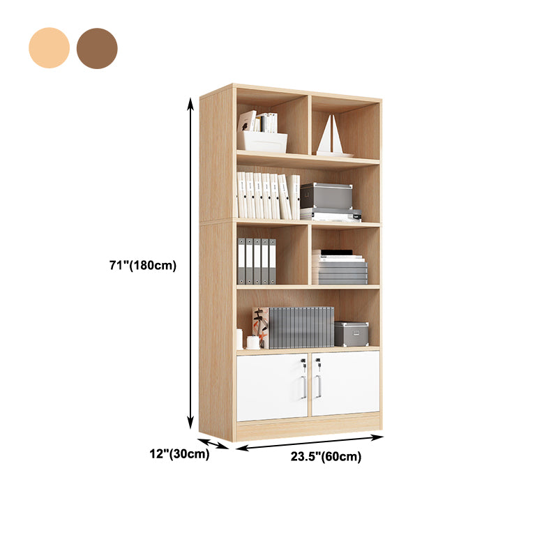 Closed Wooden Bookcase Modern Home Minimalist Living Room Standard Bookshelf