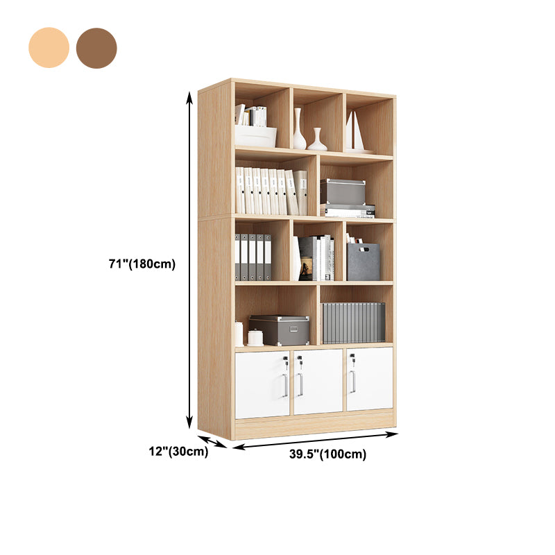 Closed Wooden Bookcase Modern Home Minimalist Living Room Standard Bookshelf
