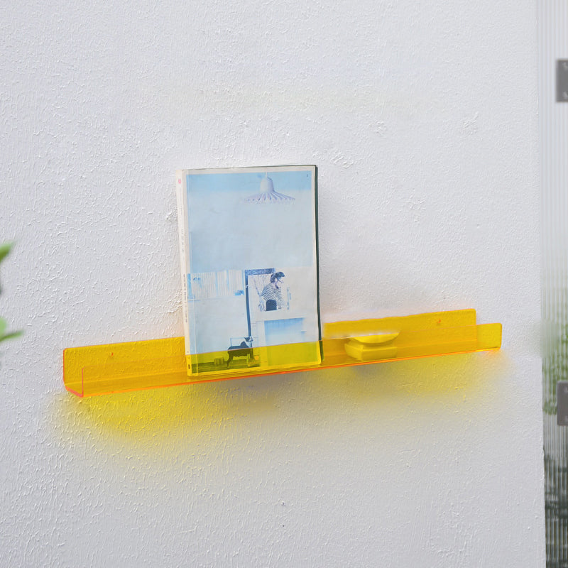 Acrylic Wall Mounted Storage Bookshelf 23.5"L Modern Bookcase for Home