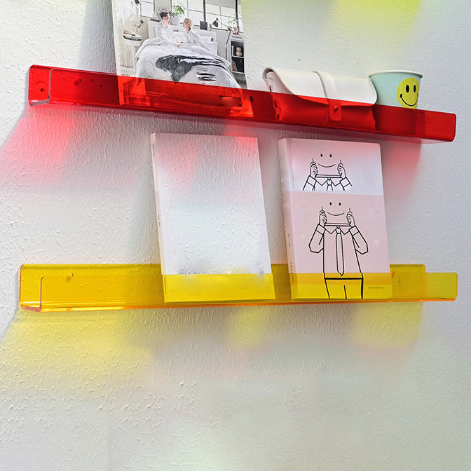 Acrylic Wall Mounted Storage Bookshelf 23.5"L Modern Bookcase for Home