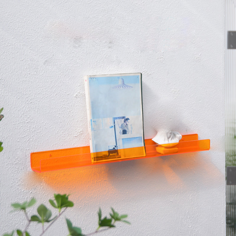 Acrylic Wall Mounted Storage Bookshelf 23.5"L Modern Bookcase for Home