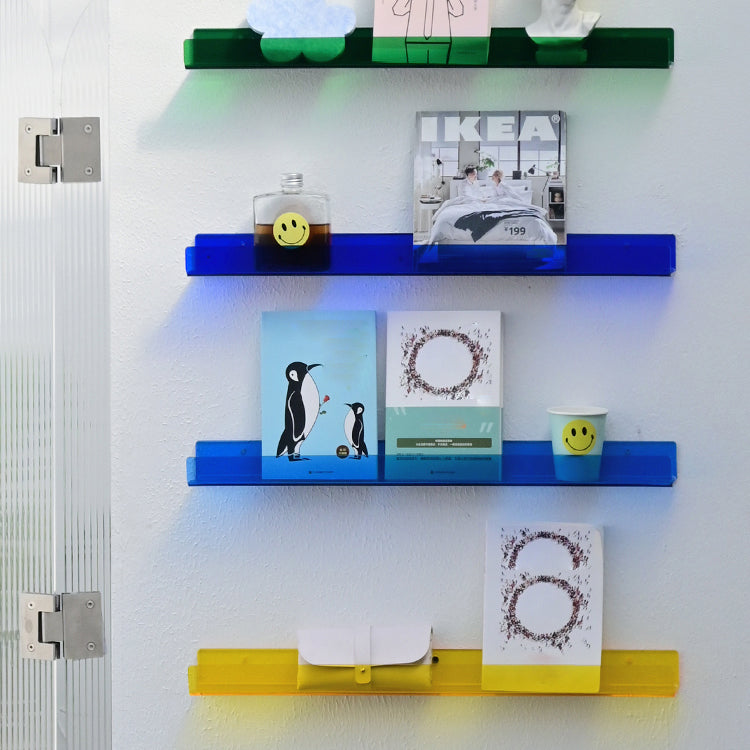 Acrylic Wall Mounted Storage Bookshelf 23.5"L Modern Bookcase for Home