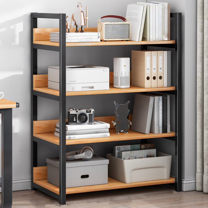 Open Metal Wooden Bookcase Modern Home Living Room Bookshelf